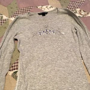 Victoria’s Secret Jeweled Gray thermal pajama shirt